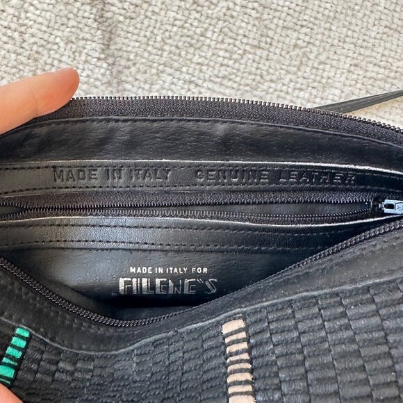 Vintage Filene's Italian Leather Woven Tassel Shoulder Bag - Picture 2 of 5